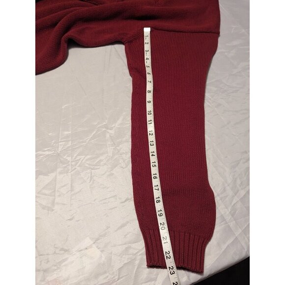 Timberland Men's Size XL 100% Cotton Maroon Long Sleeve HEAVY Sweater - Picture 12 of 14